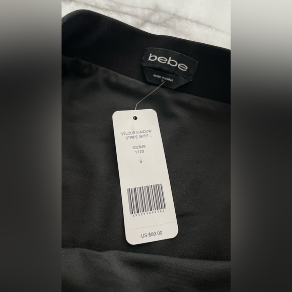 Bebe Velour Shadow Stripe Pencil Skirt - Picture 6 of 6